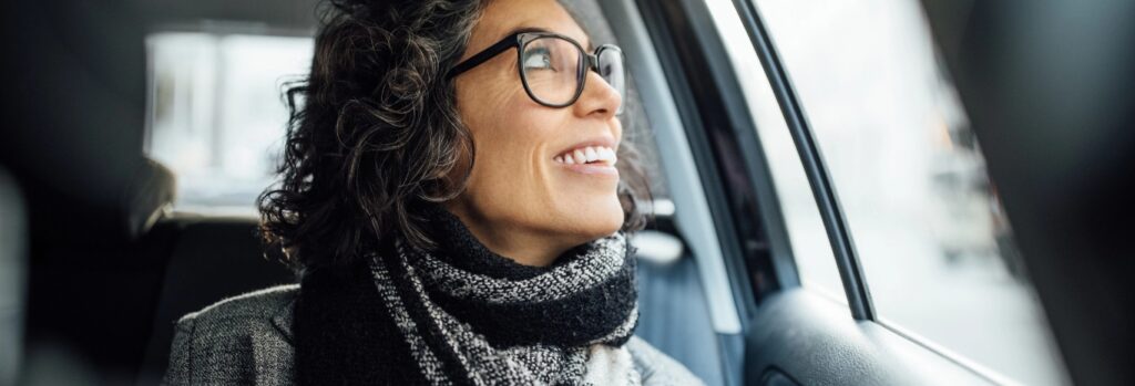 smiling woman full width image