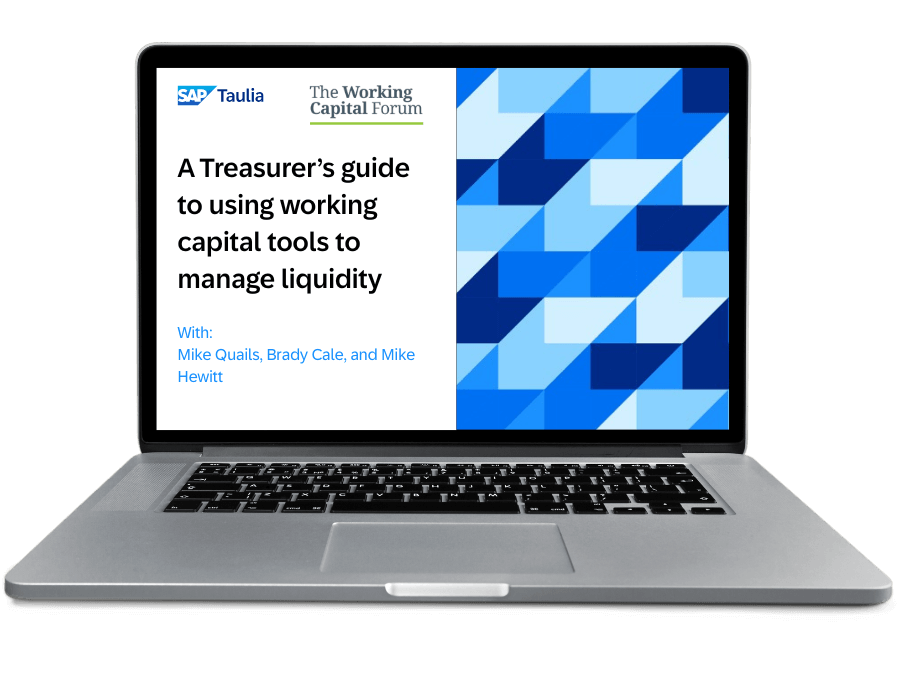 A Treasurer’s guide to using working capital tools to manage liquidity webinar laptop image