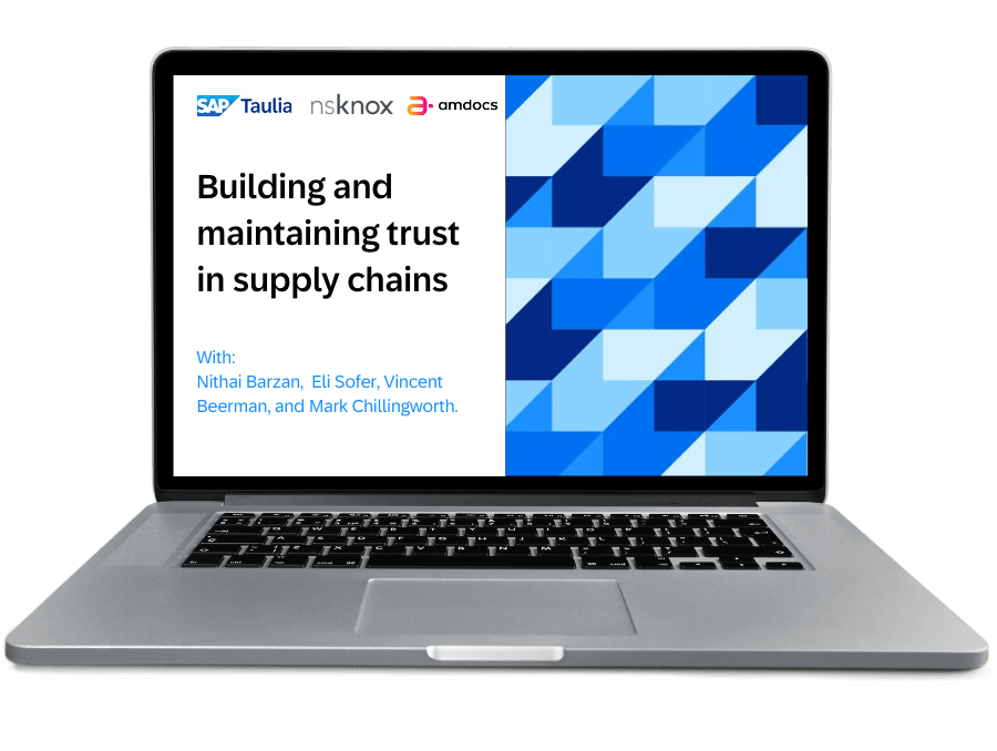 Building and maintaining trust in supply chains webinar laptop image