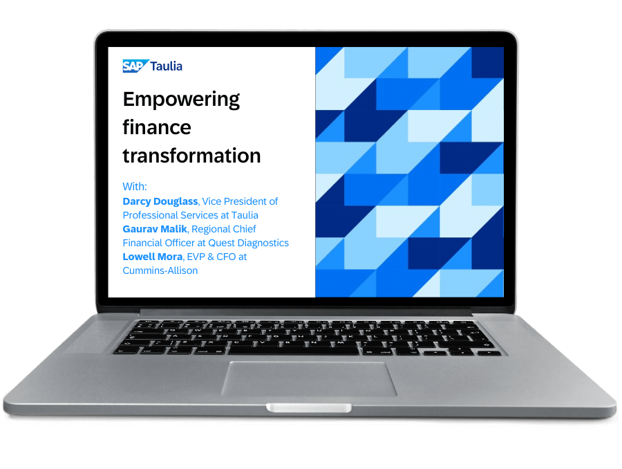 Empowering finance transformation webinar laptop image