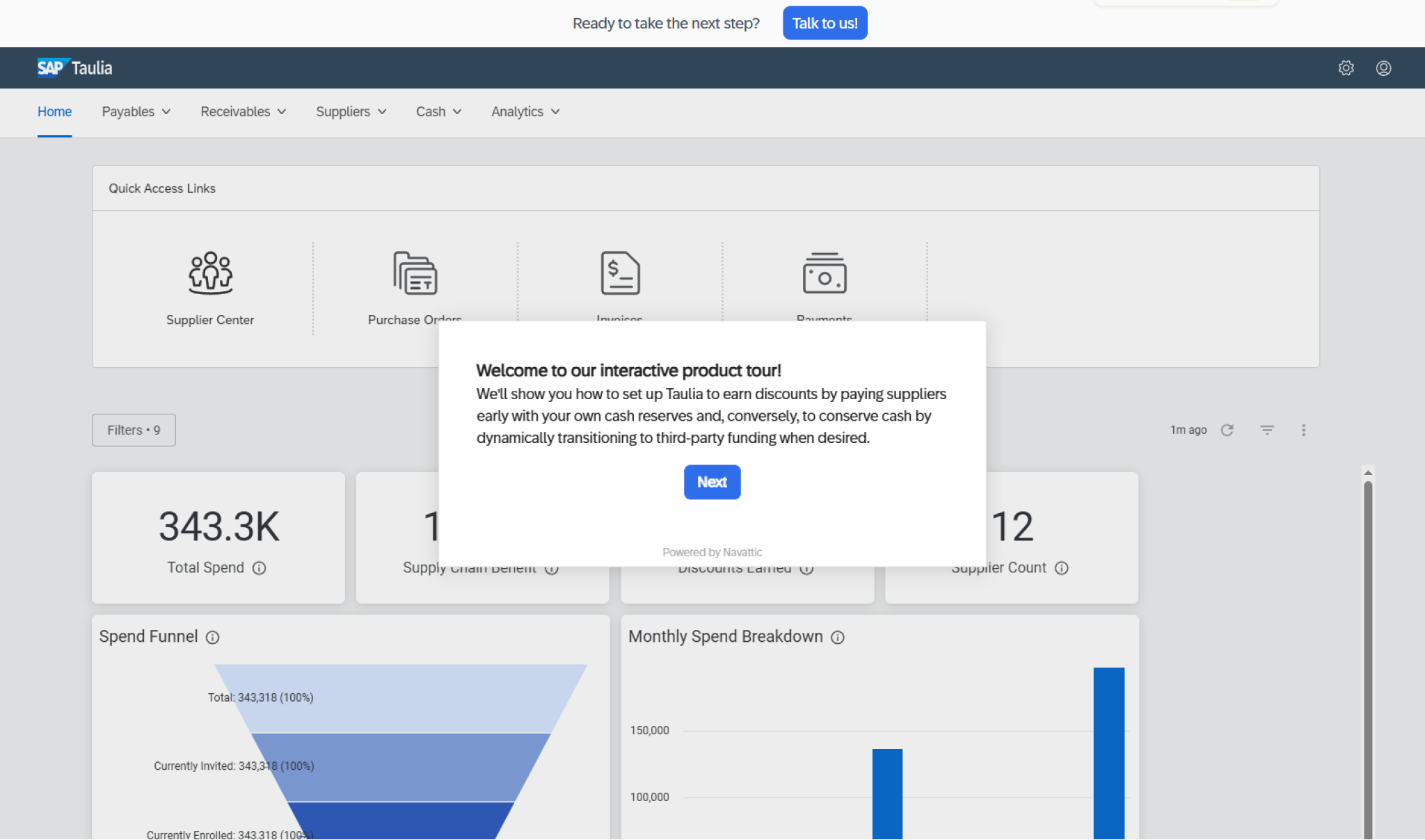 Flexible Funding platform UI screenshot