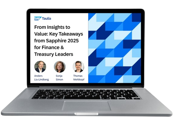 From Insights to Value: Key Takeaways from Sapphire 2025 for Finance & Treasury Leaders laptop image