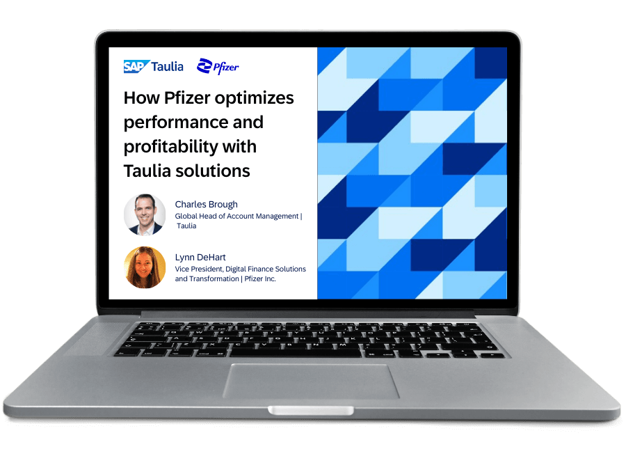 How Pfizer optimizes performance and profitability with Taulia solutions webinar laptop image
